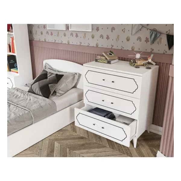 Kznmob Home Hayal Modern Genç Odası Takımı Beyaz - 4 Parçalı Ve Tamamı 1. Kalite Mdf - Görsel 8