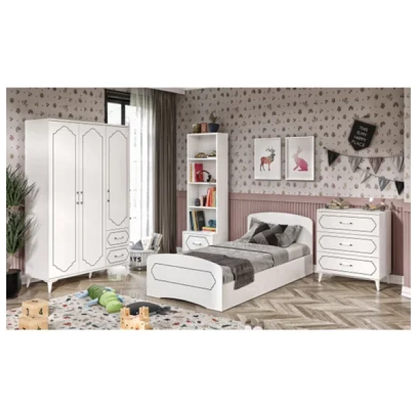 Kznmob Home Hayal Modern Genç Odası Takımı Beyaz - 4 Parçalı Ve Tamamı 1. Kalite Mdf - Görsel 3