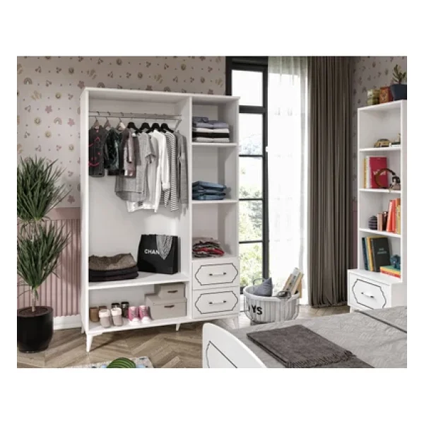 Kznmob Home Hayal Modern Genç Odası Takımı Beyaz - 4 Parçalı Ve Tamamı 1. Kalite Mdf - Görsel 7