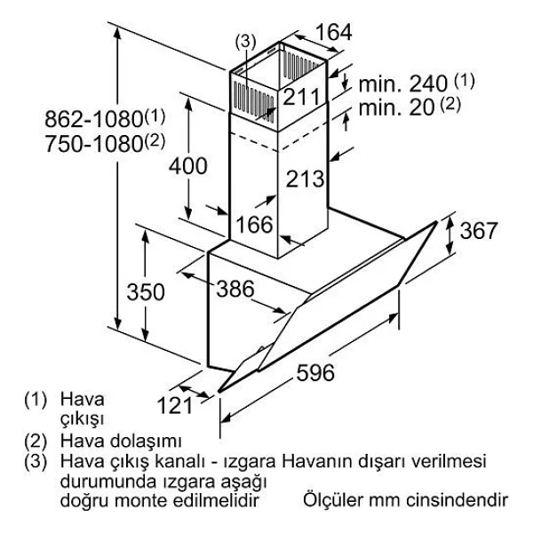 Bosch Dwk065g60t Siyah Duvar Tipi Davlumbaz - Görsel 6