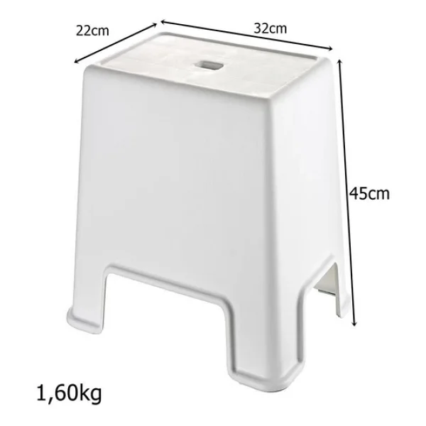 Geseus Büyük Boy Banyo Taburesi Çok Amaçlı Tabure-129-Beyaz - Görsel 4