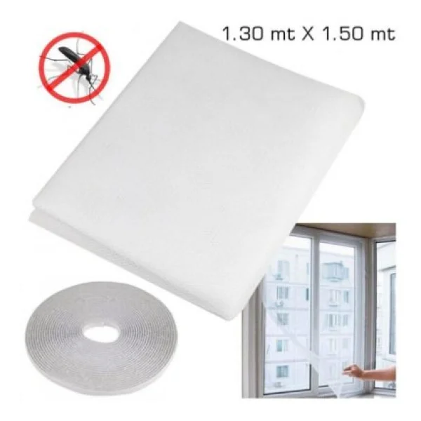 Omak Geniş Pencere Sinekliği Sinek Böcek Tülü Kendinden Yapışkanlı Cırtlı Sineklik 130x150 Cm - Görsel 6