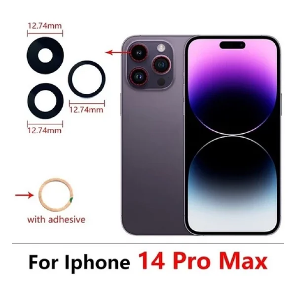 iPhone 14 Arka Kamera Camı Lens Yapışkanlı - Görsel 2