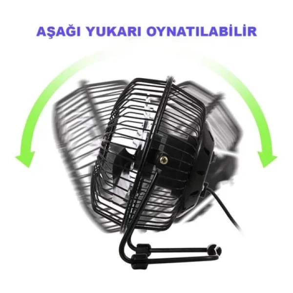 Pazariz USB Fan USB Vantilatör USB Mini Fan Masaüstü Taşınabilir Metal Pervane Mini Vantilatör - Görsel 3