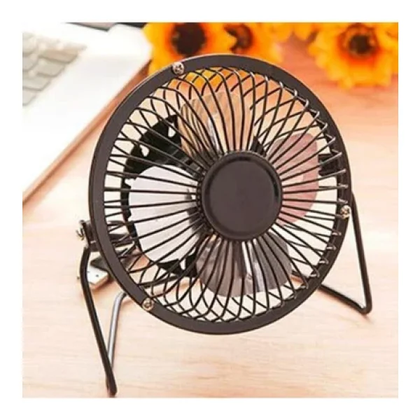 Pazariz USB Fan USB Vantilatör USB Mini Fan Masaüstü Taşınabilir Metal Pervane Mini Vantilatör - Görsel 2