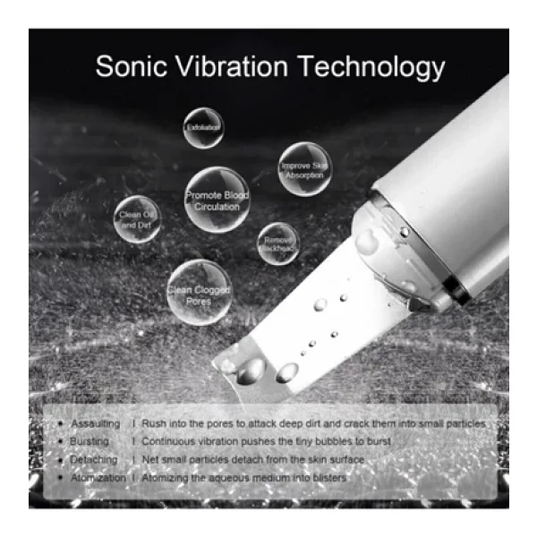 Pazariz Scrubber Ultrasonic Siyah Nokta Sivilce Giderici Spatula Şarjlı Cilt Temizleyici - Görsel 3