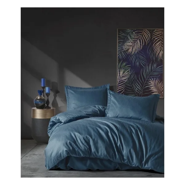 Cotton Box Elegant Stripe Çift Kişilik Nevresim Takımı Mavi - Görsel 7