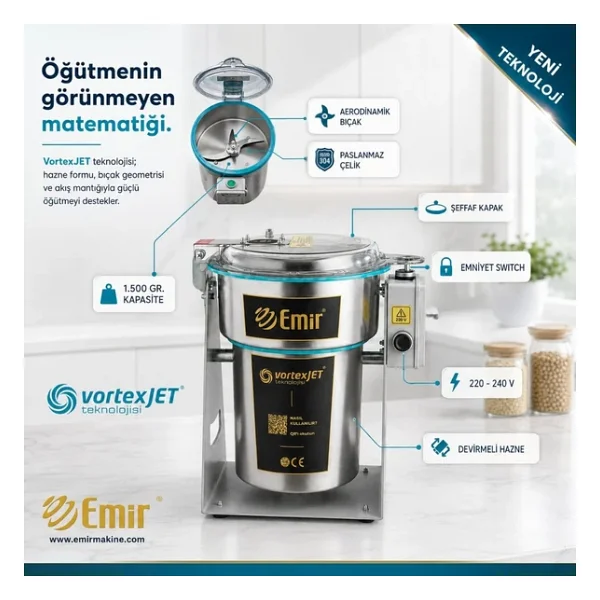 Emir 28000 Devir Elektrikli Kuru Gıda Öğütücü Makinesi - Görsel 5
