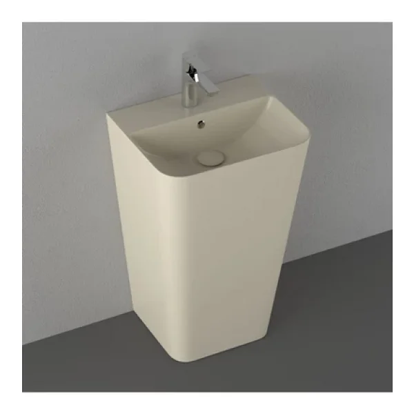 İsvea Sott Aqua 50 Cm Fildişi Yerden Monoblok Lavabo - Görsel 4