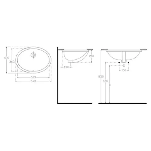 Isvea Soluzione Tezgahaltı Lavabo 57 Cm - Görsel 4
