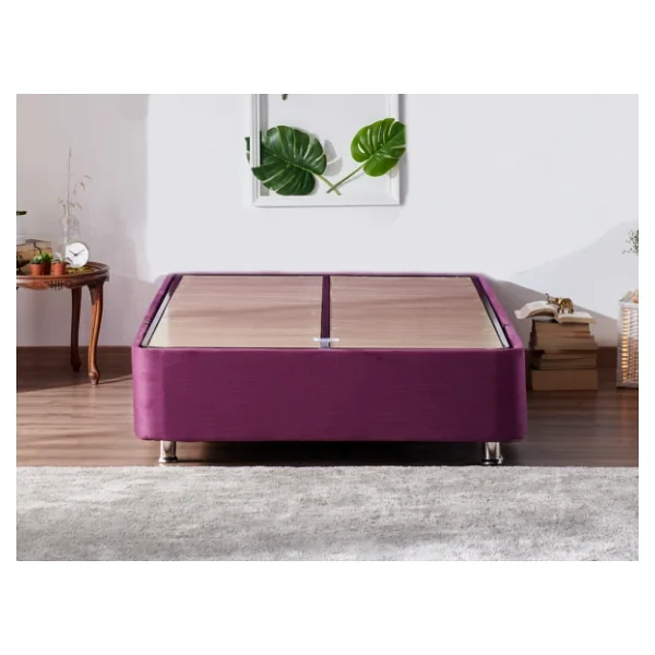 Niron Purple Baza 120x200 Cm Tek Kişilik Sandıklı Mor Kumaş Baza Silinebilir Soho Kumaş - Görsel 4