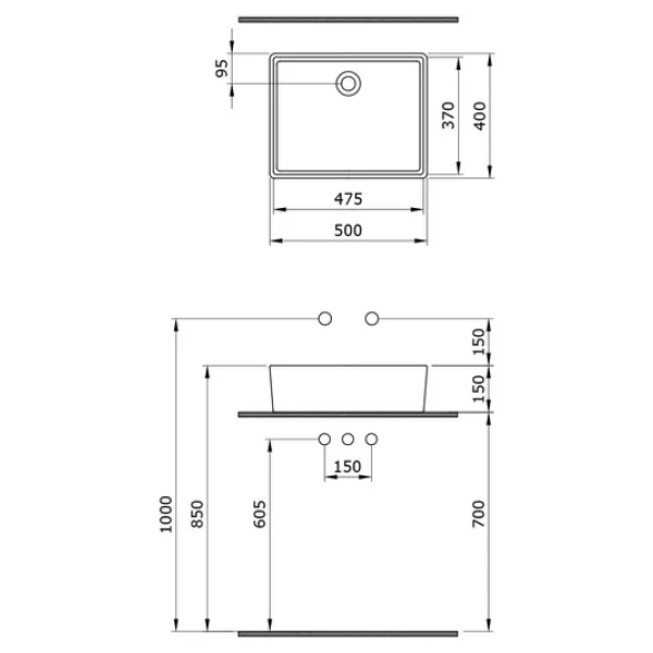 Bocchi Milano 1215 50 Cm Çanak Lavabo - Görsel 5