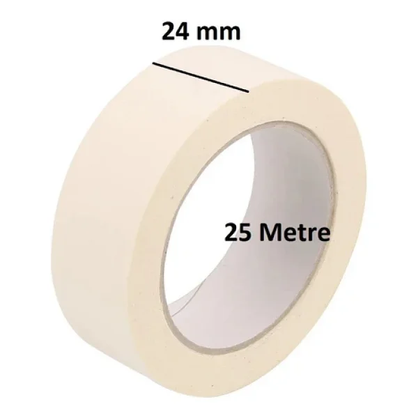 6 Adet Maskeleme Bandı Boya Bandı 24mm X 25m Kağıt Bant - Görsel 3