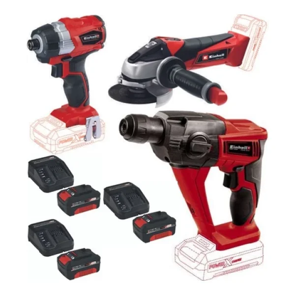 Einhell Te-Cı 18 Bl Vidalama Te-Ag 18/115 Avuç Taşlama Te-HD 18 Matkap 3x4.0ah Akülü Set - Görsel 4