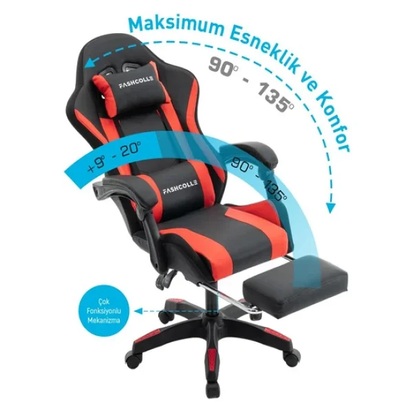 Fashcolle Star Işıklı Masaj Özellikli Oyuncu Koltuğu - Görsel 7