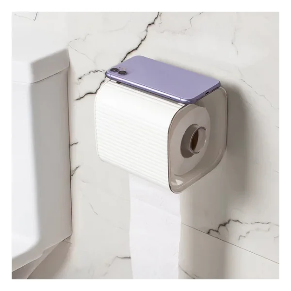 Porsima 2041 Yapışkanlı Banyo Tuvalet Kağıtlığı Wc Peçetelik Kağıtlık Tutucu Tuvalet Kağıt Organizeri Beyaz - Görsel 4