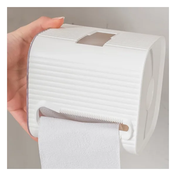 Porsima 2041 Yapışkanlı Banyo Tuvalet Kağıtlığı Wc Peçetelik Kağıtlık Tutucu Tuvalet Kağıt Organizeri Beyaz - Görsel 3