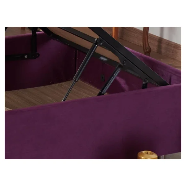Niron Violet Baza Ve Başlık Seti 160x200 Cm Çift Kişilik Sandıklı Mor Kumaş Baza Ve Başlığı - Görsel 5