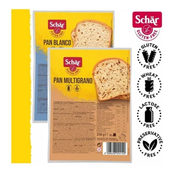 Schar 6'lı Glutensiz Ekmek Seti Pan Blanco Pan Multigrano 250g 6 Adet Dilimli Ekmek - Görsel 4