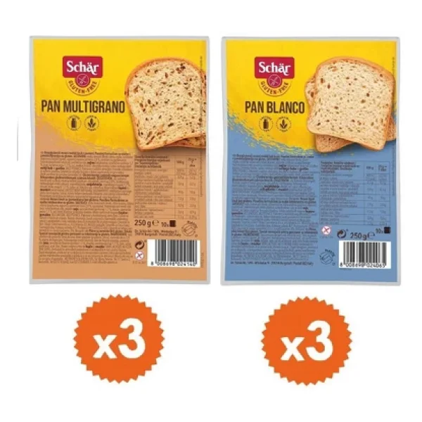 Schar 6'lı Glutensiz Ekmek Seti Pan Blanco Pan Multigrano 250g 6 Adet Dilimli Ekmek - Görsel 3