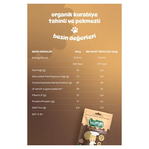 Humm Organic Tahinli Ve Pekmezli Kurabiye 55 Gr - Görsel 8