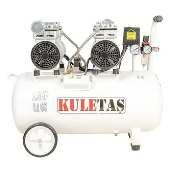 Kuletaş 60 Lt 2 Hp 8 Bar Sessiz Yağsız Çift Motor Kompresör - Görsel 4