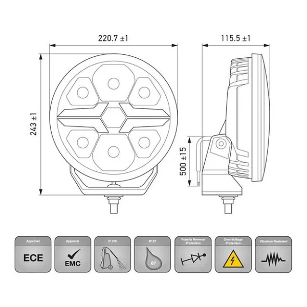 Hella Off-Road Valuefit Blade LED Uzun Far Siyah 17w 9" Beyaz Isik 1fj357199-041 - Görsel 6