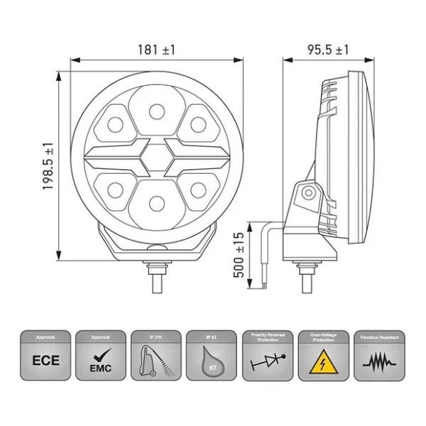 Hella Off-Road Valuefit Blade LED Uzun Far Siyah 22w 7" Beyaz Isik 1fj357198-041 - Görsel 6
