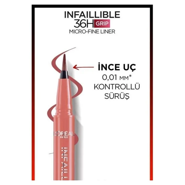 L'oreal Paris Infaillible 36h Grip Micro Fine Eyeliner 03 Ancient Rose - Görsel 6
