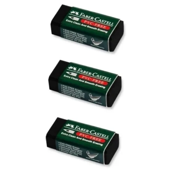 Faber Castell Siyah Silgi 3 Adet 188950 - Görsel 2
