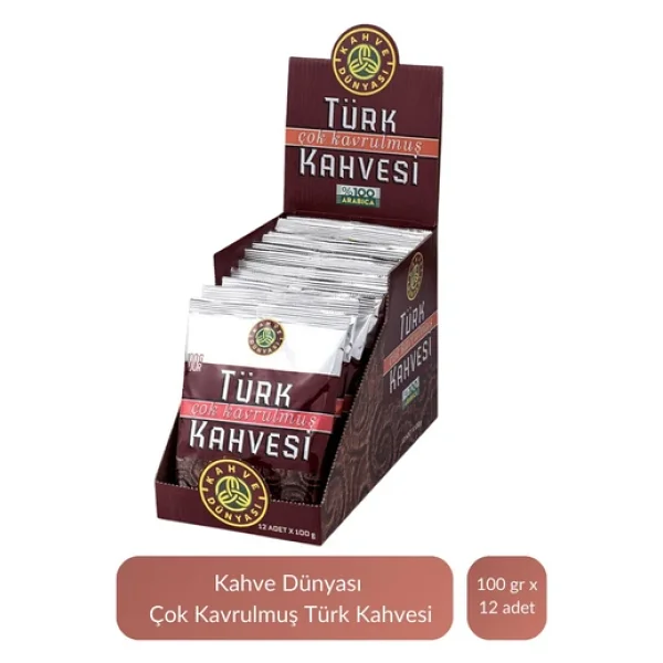 Kahve Dünyası Çok Kavrulmuş Paket Türk Kahvesi 100 Gr 12'li - Görsel 5