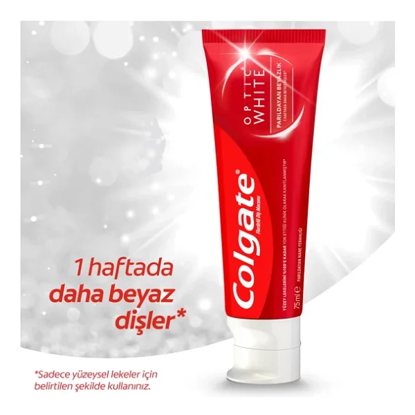 Colgate Optic White Parıldayan Beyazlık 75 ml 4 Adet Florürlü Diş Macunu - Görsel 6