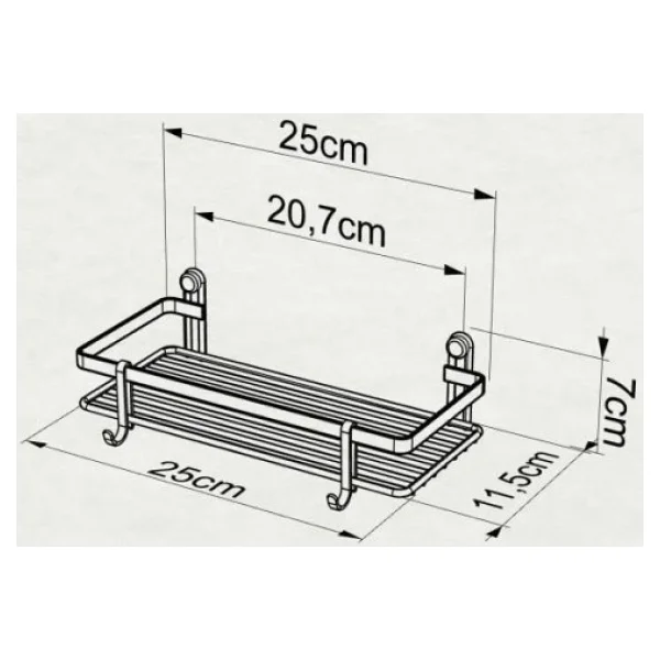 Geseus Tek Katlı Kancalı Banyo Rafı Krom Es081 - Görsel 6