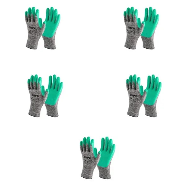 Mafel Mf-80 Camcı Yeşil Lateks İş Güvenlik Eldiven - 10/XL - 10 Çift - Paket - Görsel 3