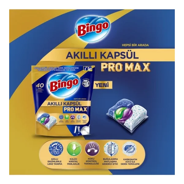 Bingo Akıllı Kapsül Pro Max Bulaşık Makinesi Tableti 60'lı 4 Adet - Görsel 3