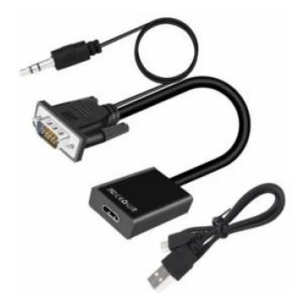 Hdmi To Vga Kablo Ses Destekli Çevirici Dönüştürücü - Görsel 2