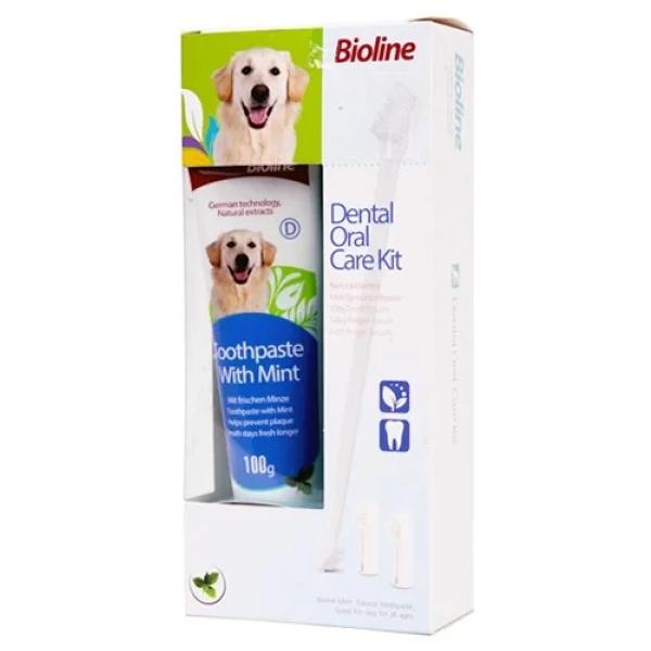 Bioline Nane Aromalı 100 Gr Köpek Ağız Bakım Seti - Görsel 3