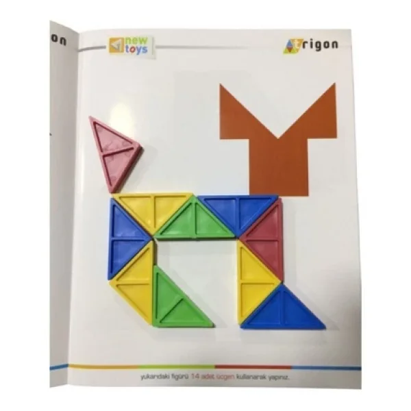 Newtoys New Toys Trigon Oyunu Akıl Zeka Oyun Gelişmiş Tangram 3 Kitapçıklı - Görsel 4