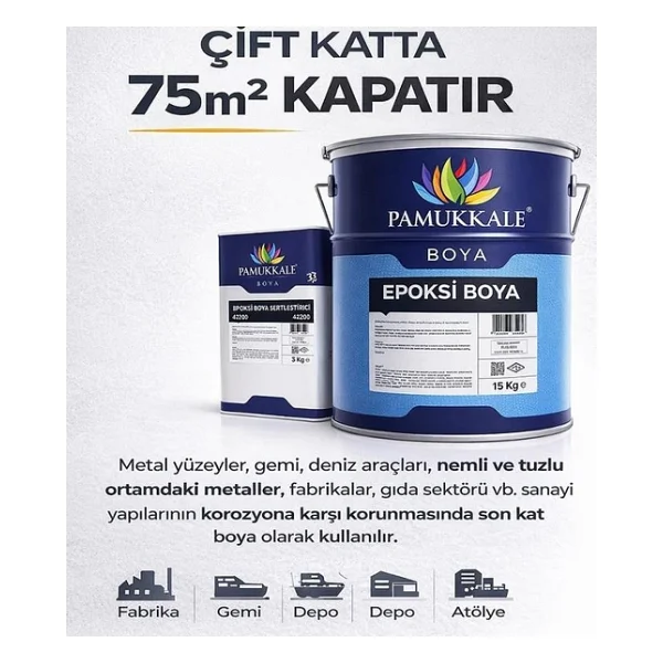 Pamukkale 4200 Epoksi Boya 18 Kg Beyaz - Görsel 2