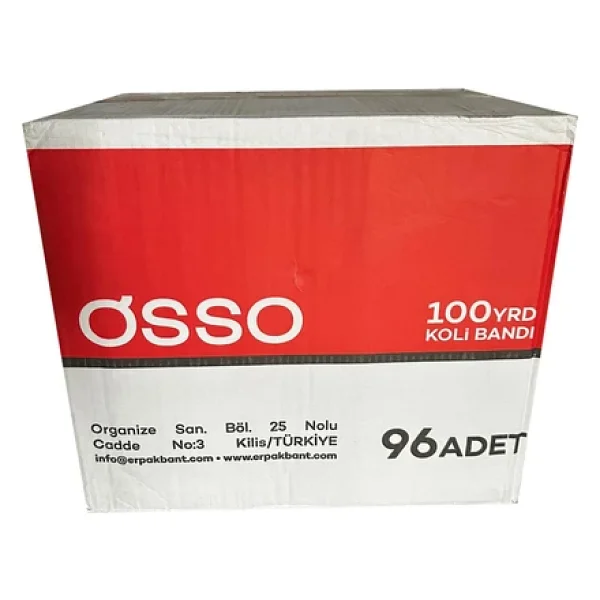 Osso Şeffaf Bant Ambalaj Koli Bandı - 100 Yrd / 91.44 Metre - 43 Mm - 6 Adetlik 16 Paket / Koli - Görsel 3