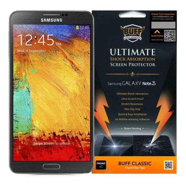 Buff Galaxy Note 3 İle Uyumlu Darbe Emici Film - Görsel 3