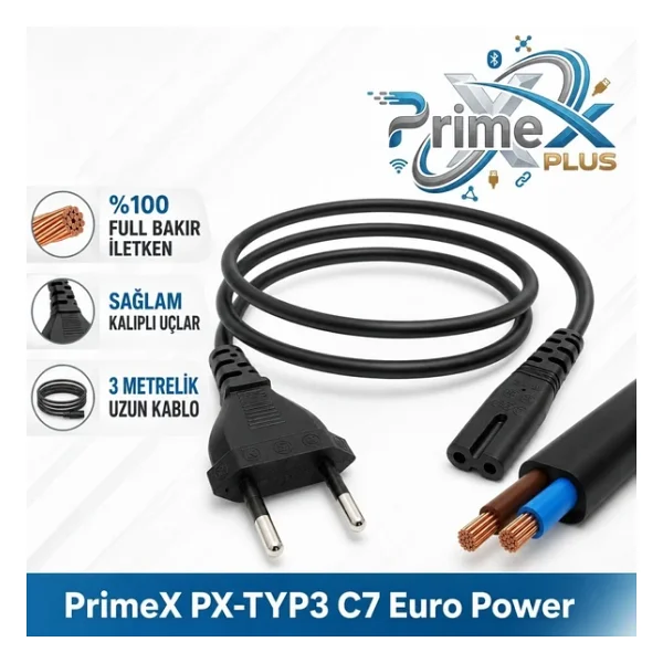 Primex Px-Typ3 3 M Güç Kablosu - Görsel 5