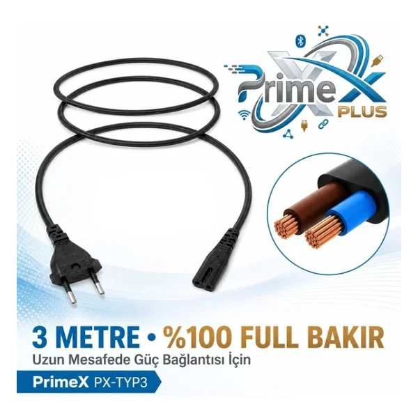 Primex Px-Typ3 3 M Güç Kablosu - Görsel 2
