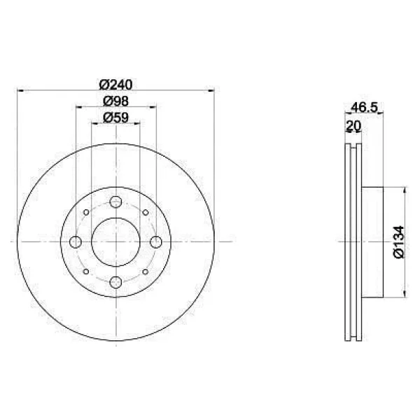 Fiat Siena Ön Fren Disk (1996-2003) 1.2, 1.6, 1.4 46419204