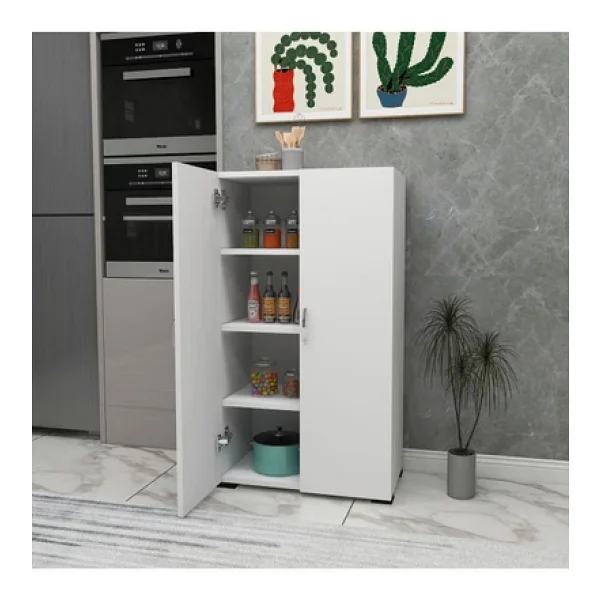 Irmak Dünyası Irmak Çok Amaçlı Dolap 2 Kapaklı 4 Raflı Mutfak Ayakkabılık Elbise Erzak Kiler Hol Banyo Dolabı - Görsel 6