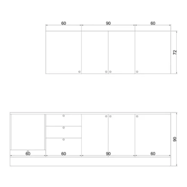 Fly Mobilya 270 Cm Greena Tezgahlı Mdf Membran Kapaklı Hazır Mutfak Dolabı - Görsel 7