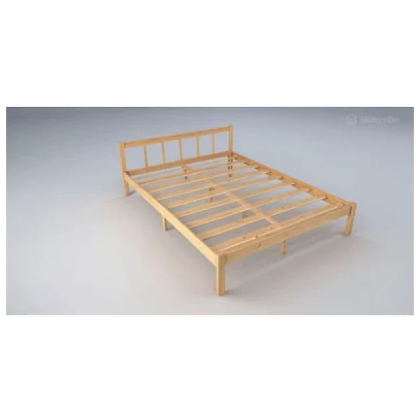 Pinoxi Masif Ahşap Başlıklı Karyola 160x200 Cm Doğal Ahşap Natural - Görsel 4