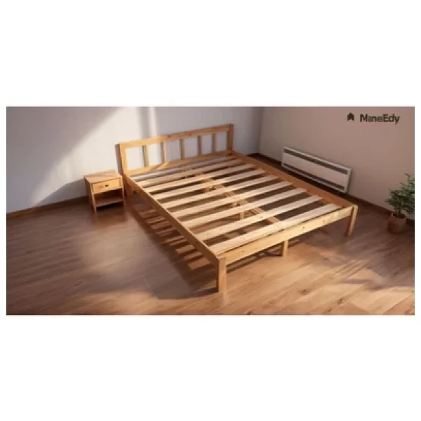 Pinoxi Masif Ahşap Başlıklı Karyola 120x200 Cm Doğal Ahşap Natural - Görsel 4