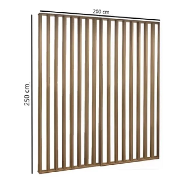 Pinoxi 200cm X 250cm Ahşap Çıtalı Paravan Oda Ayırıcı Seperatör Duvar Dekor 200cm X 250cm - Görsel 5