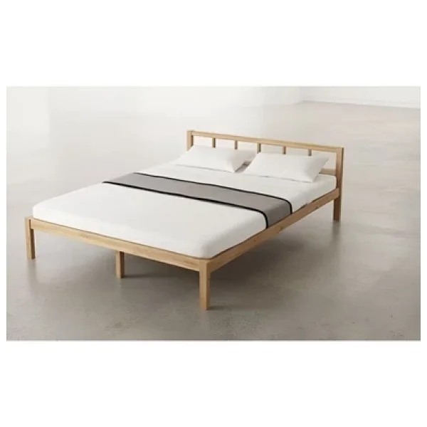 Pinoxi Masif Ahşap Başlıklı Karyola 120x200 Cm Doğal Ahşap Natural - Görsel 2
